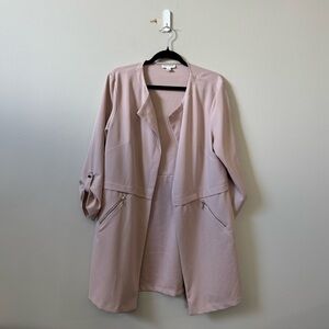Soho Apparel light pink open front longline blazer jacket💜